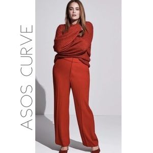 NWT ASOS Curve plus chestnut trouser pants 24 4X